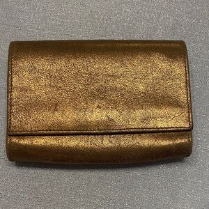 Carlos Falchi Elegant Gold suede Women's Clutch 6.5*5”